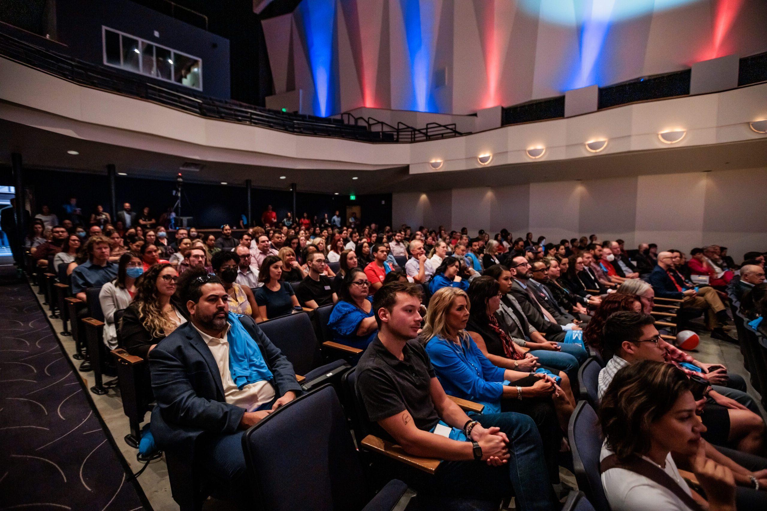 MSU Denver Faculty and Staff sitting in the King Center Auditorium