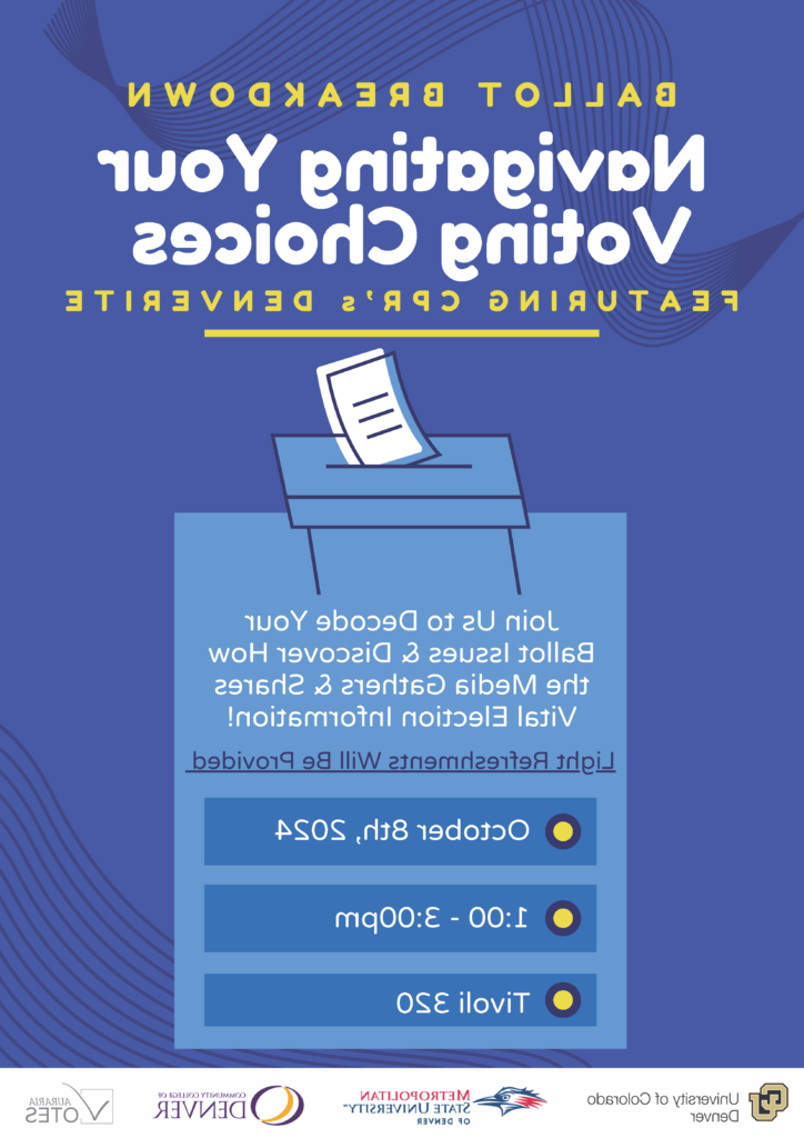 Ballot breakdown event on October 8th 2024 from 1PM to 3PM in Tivoli 320